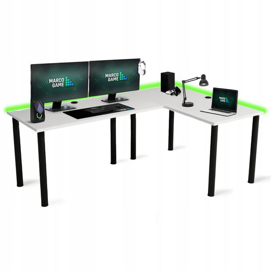 Kampinis žaidimų rašomasis stalas su LED RGB