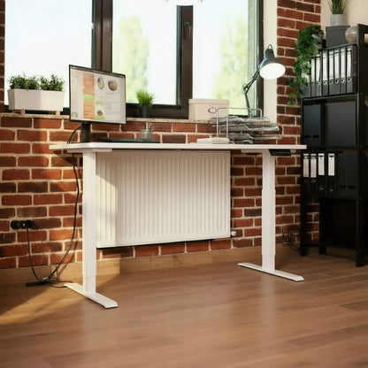 Elektrinis reguliuojamas stalas Control 120×60 cm – baltas, aukštis 72–114 cm