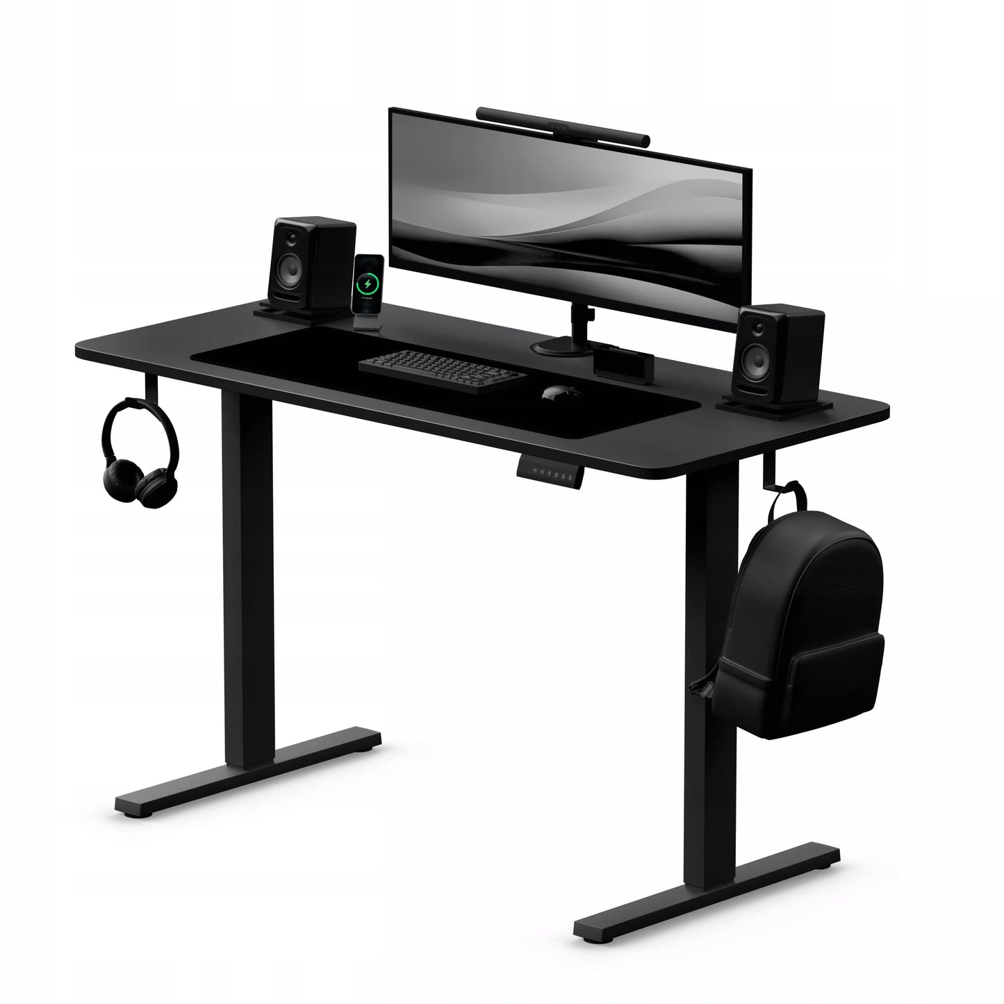 Elektrinis reguliuojamas stalas Control+ 120/60 LVNSystem juodas, aukščio reguliavimas 73-122 cm