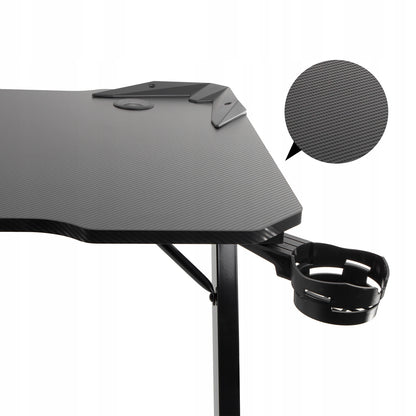 Žaidimų kompiuterio stalas 110x60 cm NanoRS RS345 tvirtas juodas žaidėjui