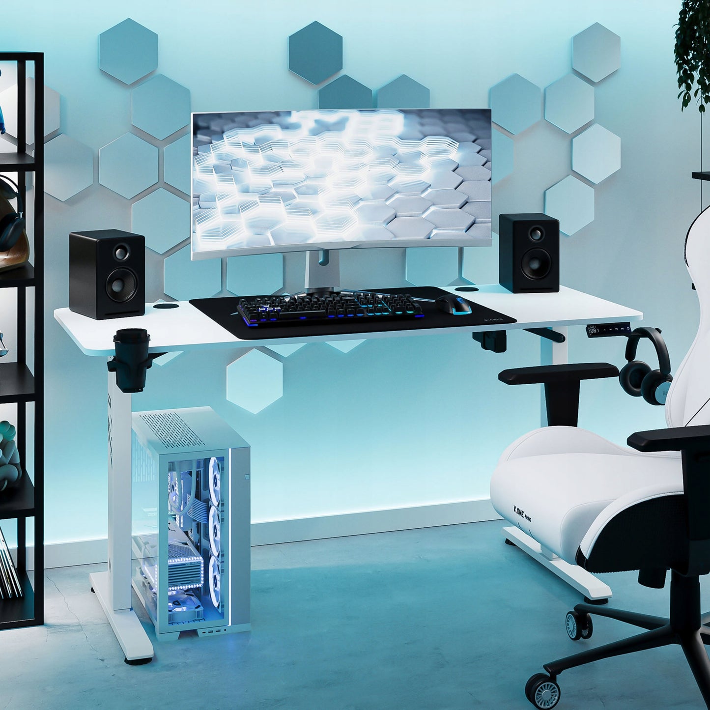 Stalas su aukščio reguliavimu 140cm darbui ir žaidimams DIABLO X-TENSIO Baltas