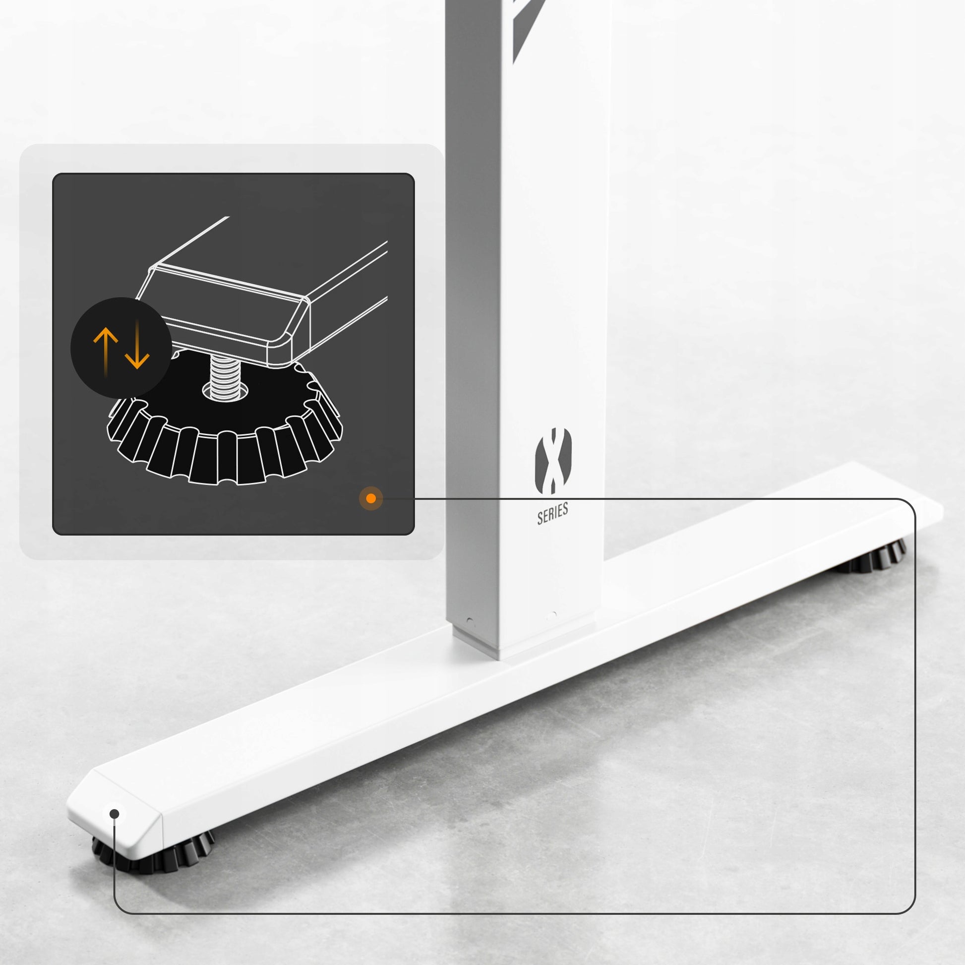 Stalas su aukščio reguliavimu 140cm darbui ir žaidimams DIABLO X-TENSIO Baltas