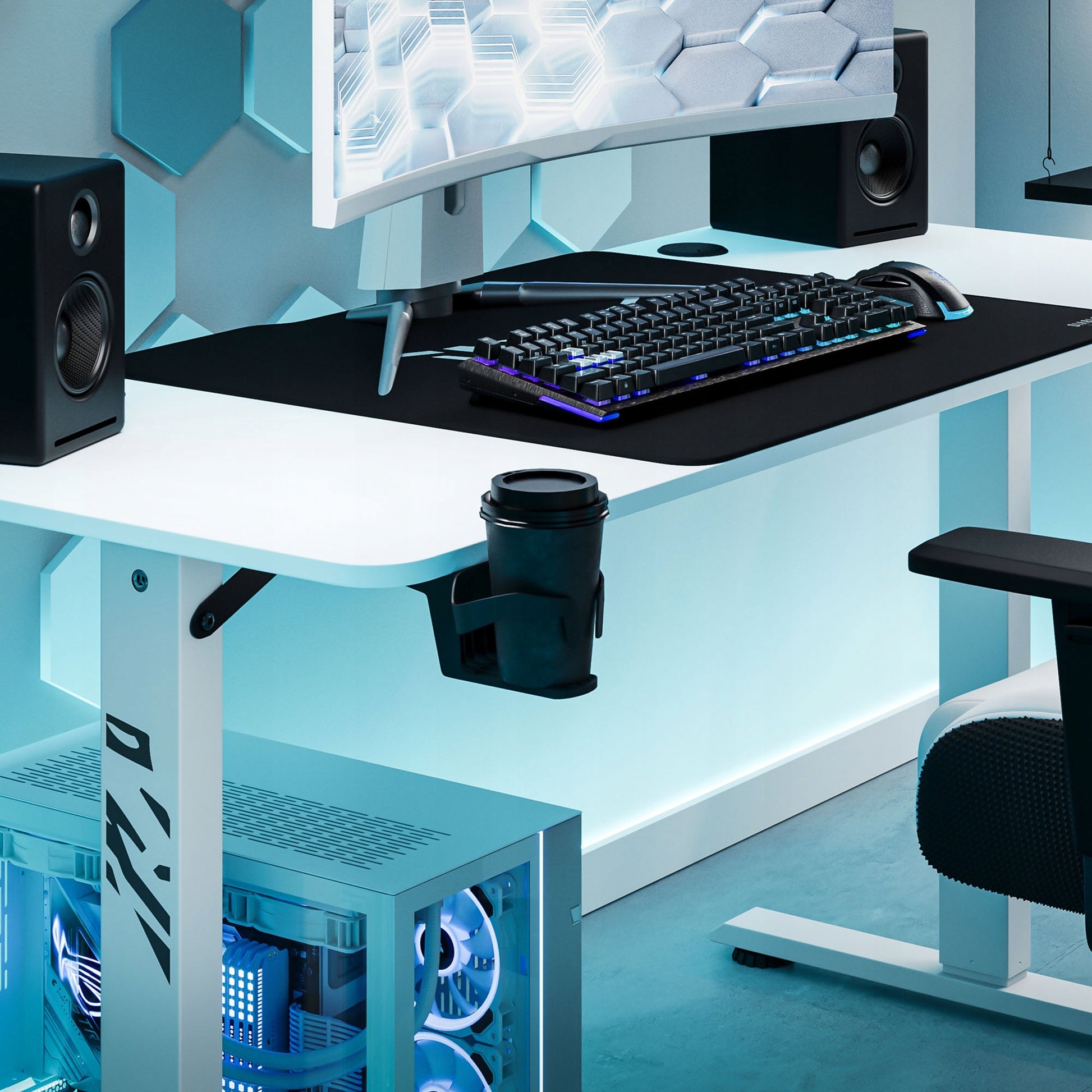 Stalas su aukščio reguliavimu 140cm darbui ir žaidimams DIABLO X-TENSIO Baltas