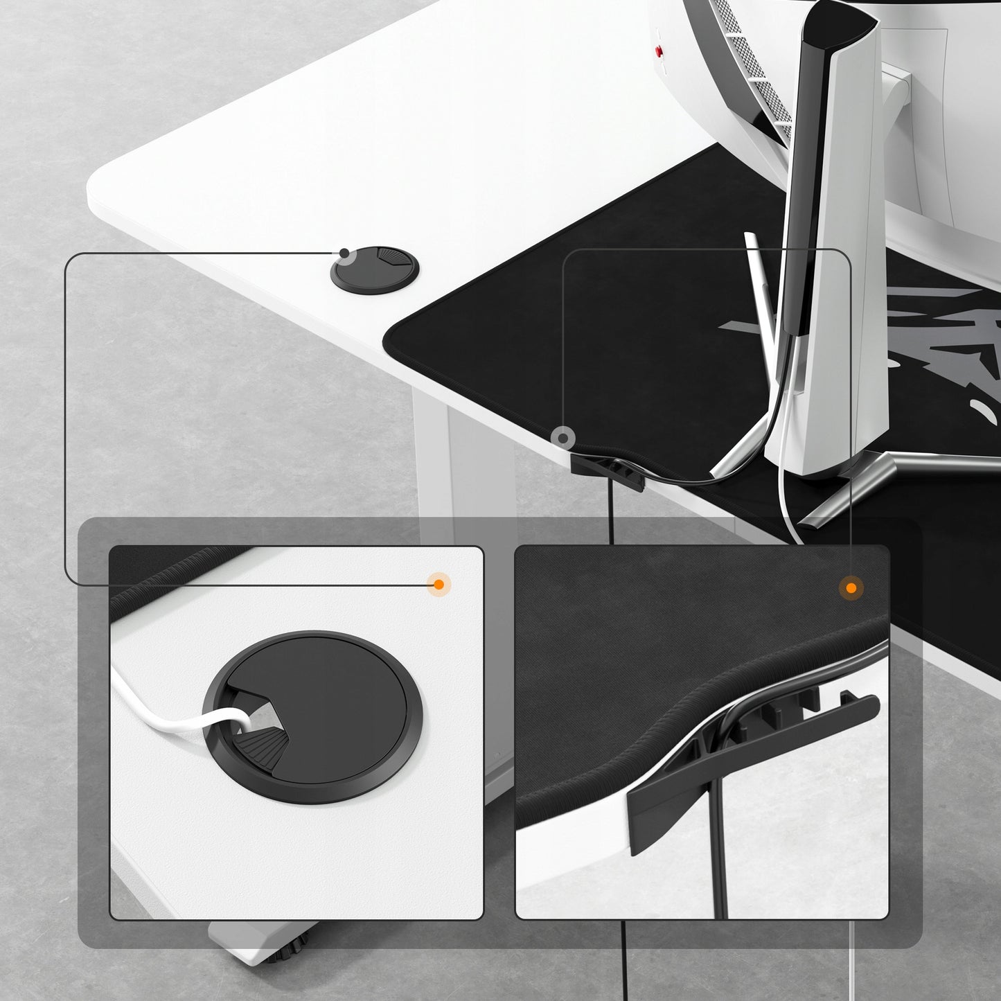 Stalas su aukščio reguliavimu 140cm darbui ir žaidimams DIABLO X-TENSIO Baltas