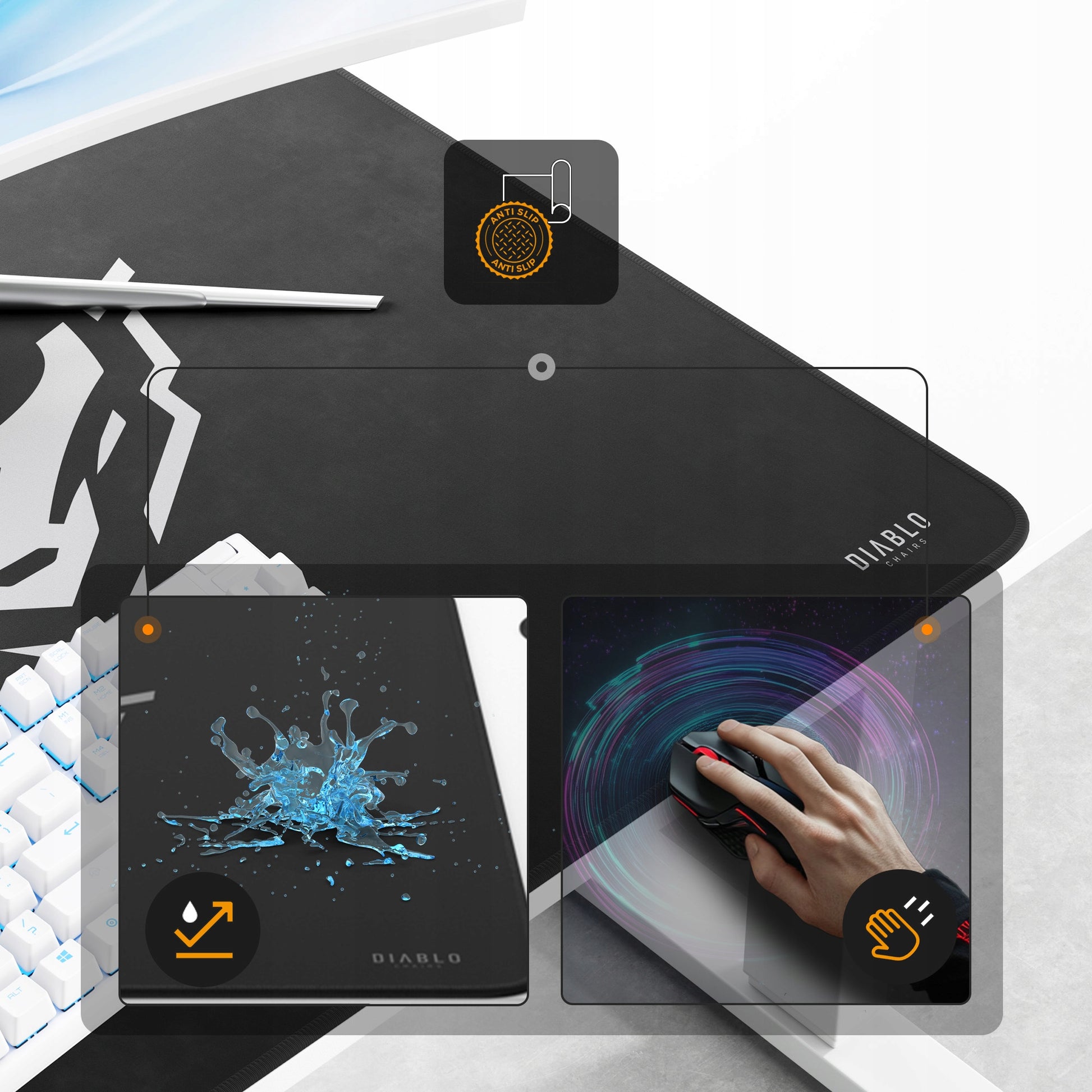 Stalas su aukščio reguliavimu 140cm darbui ir žaidimams DIABLO X-TENSIO Baltas