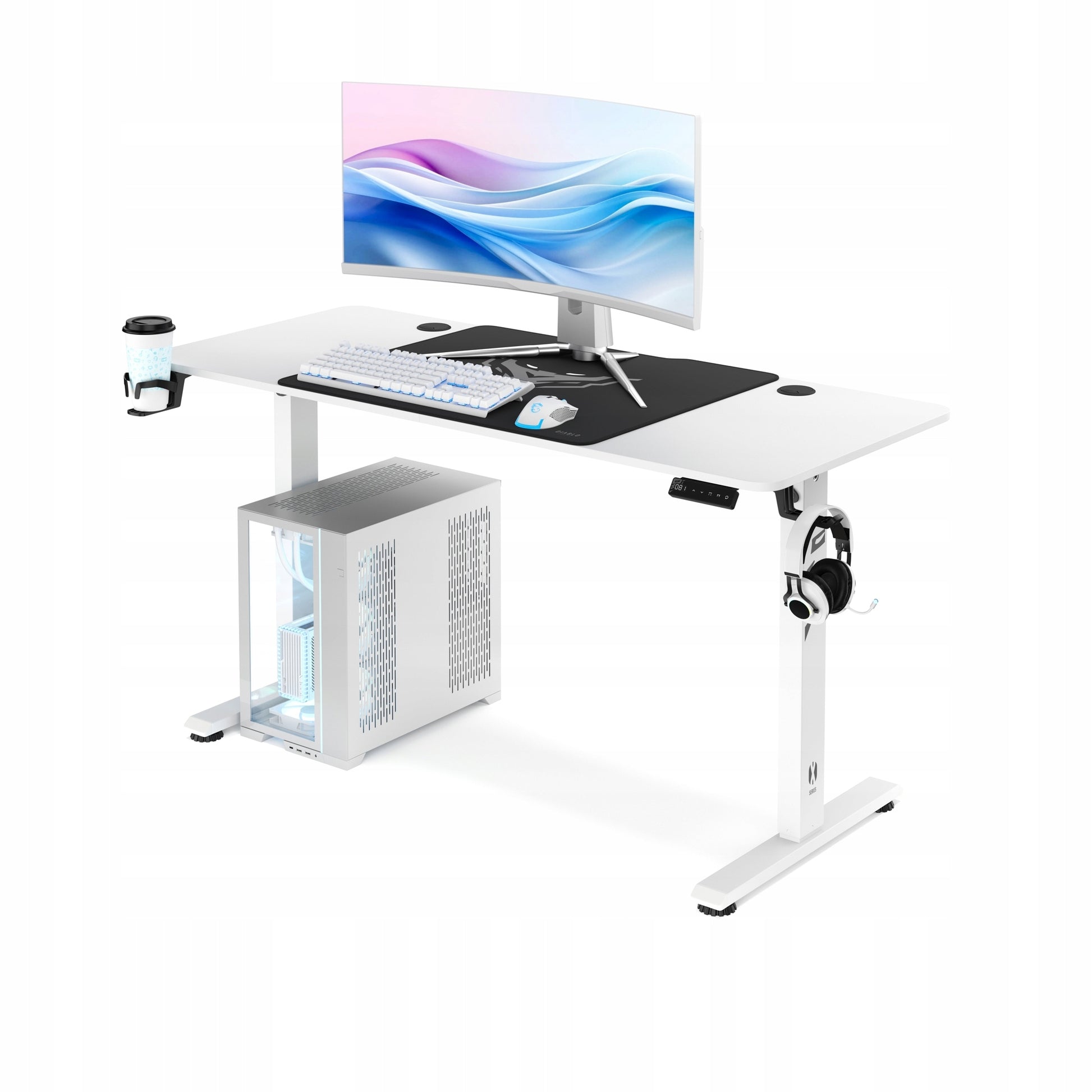 Stalas su aukščio reguliavimu 140cm darbui ir žaidimams DIABLO X-TENSIO Baltas