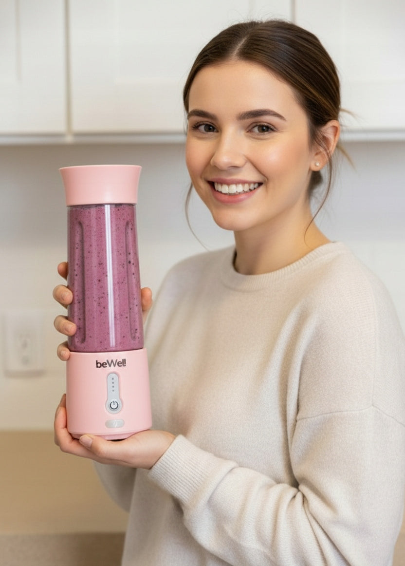 Belaidis Kelioninis Blenderis beWell 500ml su USB Įkrovimu – Galingas ir Kompaktiškas