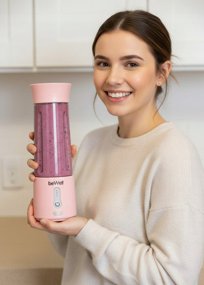 Belaidis Kelioninis Blenderis beWell 500ml su USB Įkrovimu – Galingas ir Kompaktiškas