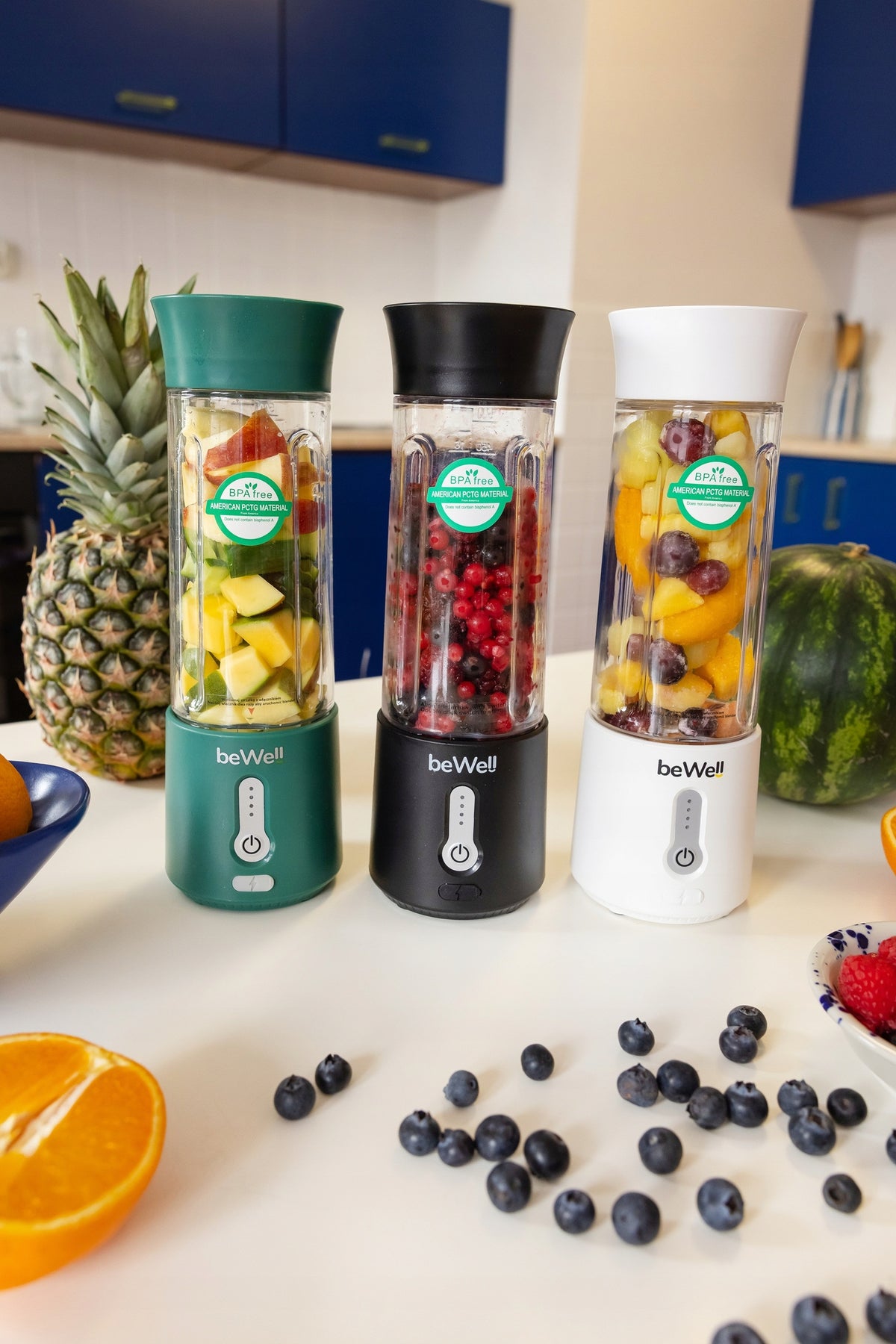 Nešiojamas Belaidis Blenderis beWell USB 500ml – Galingas Kokteilių Maišytuvas