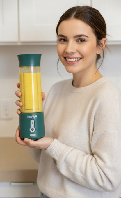 Belaidis Kelioninis Blenderis beWell su USB Įkrovimu, 500 ml – Galingas