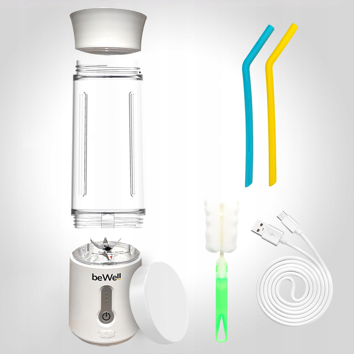 Nešiojamas Belaidis Blenderis beWell USB 500ml – Galingas Kokteilių Maišytuvas