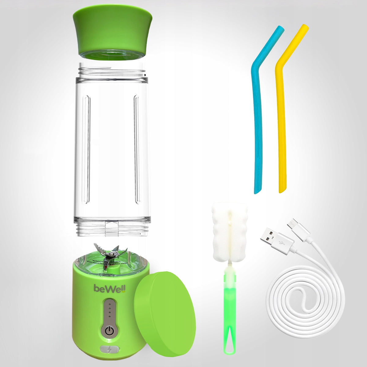 Belaidis Kelioninis Blenderis beWell 500ml – Galingas USB Įkraunamas Maišytuvas