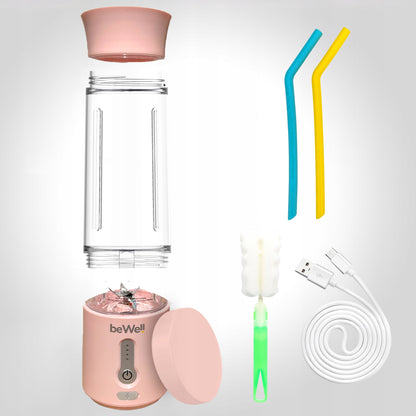 Belaidis Kelioninis Blenderis beWell 500ml su USB Įkrovimu – Galingas ir Kompaktiškas