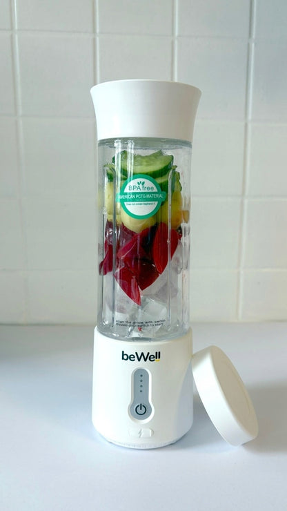 Nešiojamas Belaidis Blenderis beWell USB 500ml – Galingas Kokteilių Maišytuvas