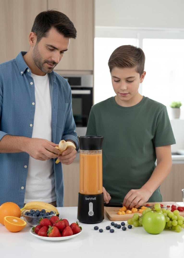Nešiojamas Belaidis Smoothie Blenderis beWell Plus USB 500ml – Galingas ir Kompaktiškas