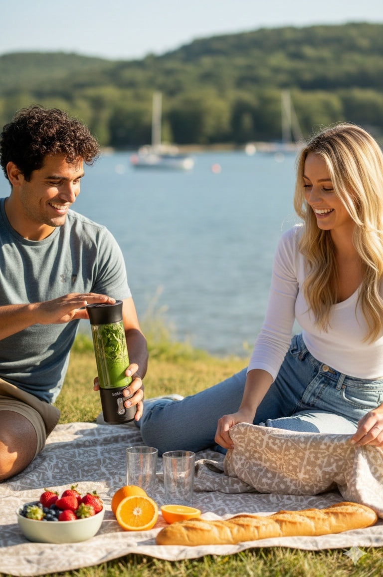Nešiojamas Belaidis Smoothie Blenderis beWell Plus USB 500ml – Galingas ir Kompaktiškas