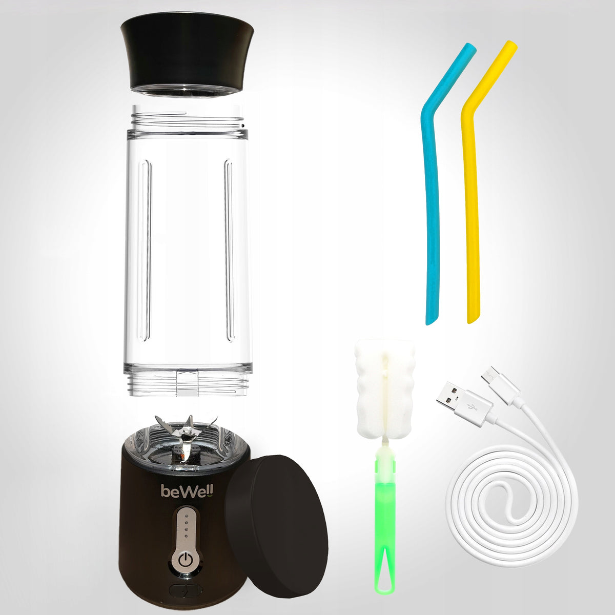 Nešiojamas Belaidis Smoothie Blenderis beWell Plus USB 500ml – Galingas ir Kompaktiškas