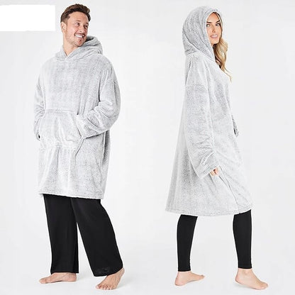 Universali Dydžio Laisvalaikio Jaka su Gobtuvu, Chalatas, Minkštas Per Dydžio Kailinis Pledukas