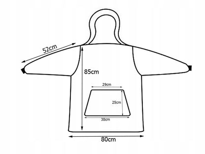 Šilta XXL dydžio "oversize" 2in1 "futrzak" tipo, minkšta, su gobtuvu, storo audinio chalato tipo palaidinė