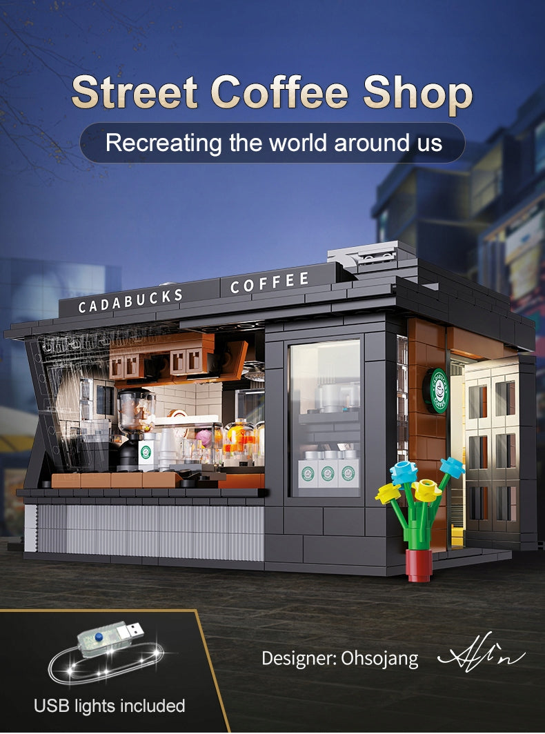 CaDA Kavinė CADABUCKS COFFEE HOUSE LED 768 det. Dovanai + LED rinkinys