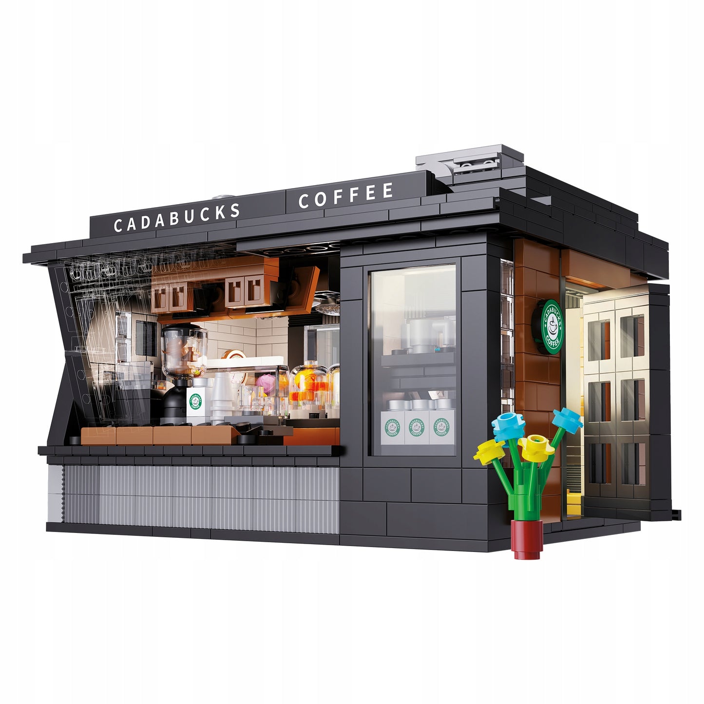 CaDA Kavinė CADABUCKS COFFEE HOUSE LED 768 det. Dovanai + LED rinkinys