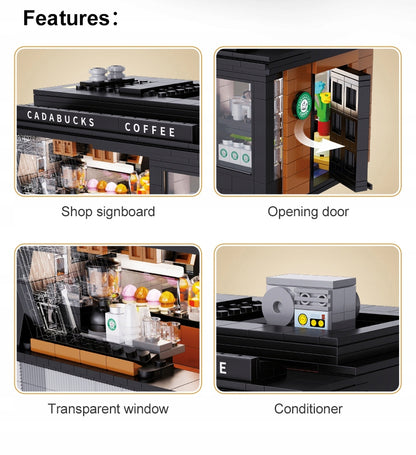 CaDA Kavinė CADABUCKS COFFEE HOUSE LED 768 det. Dovanai + LED rinkinys