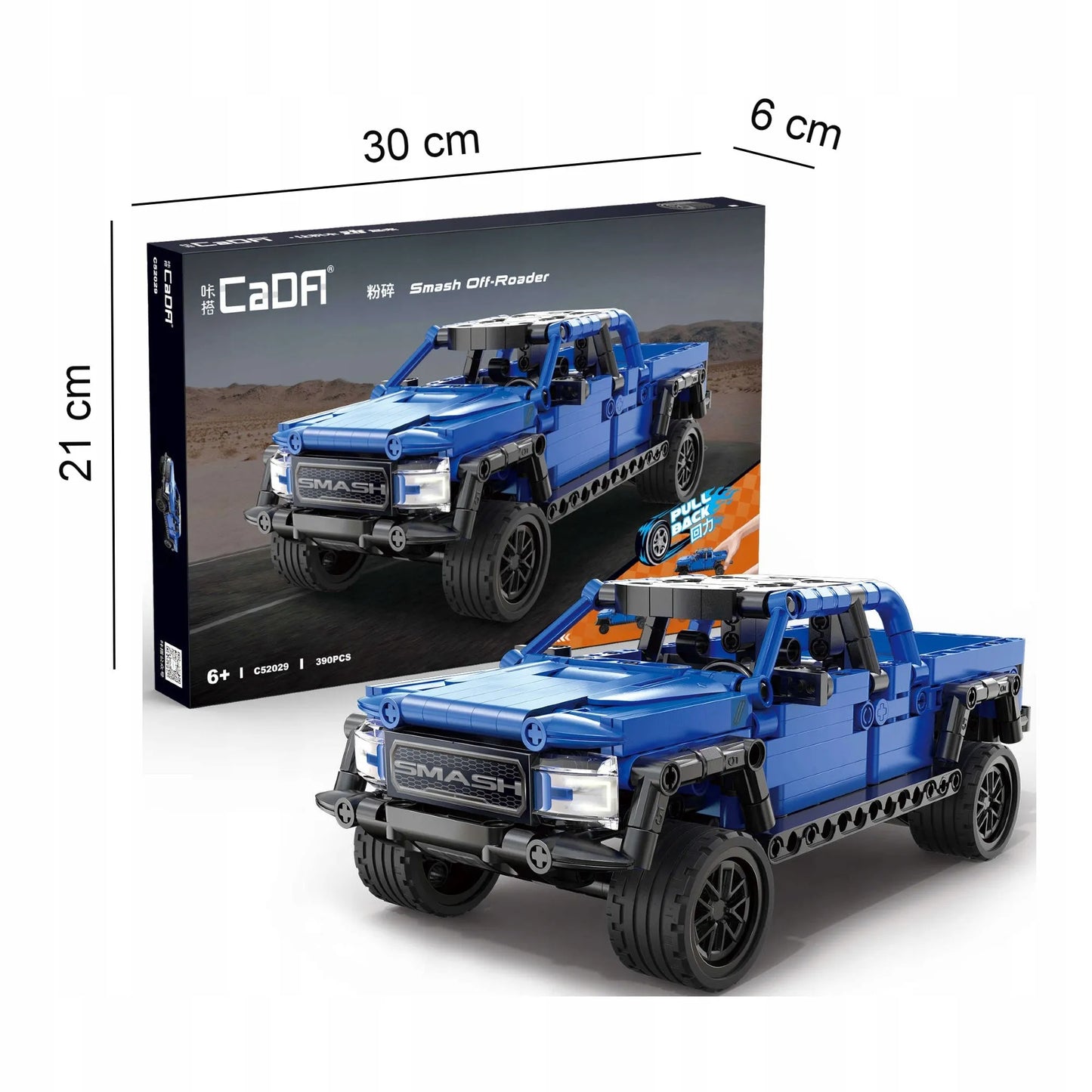 CaDA visureigis Off-Roader su Pull-Back pavara, 390 detalių