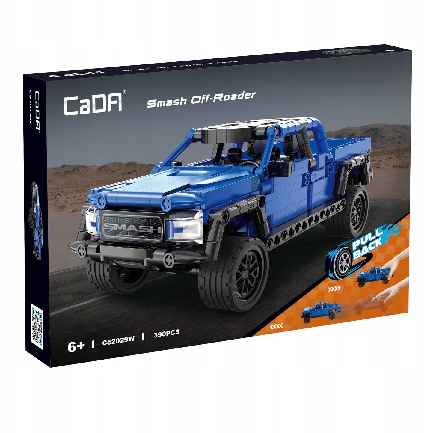 CaDA visureigis Off-Roader su Pull-Back pavara, 390 detalių