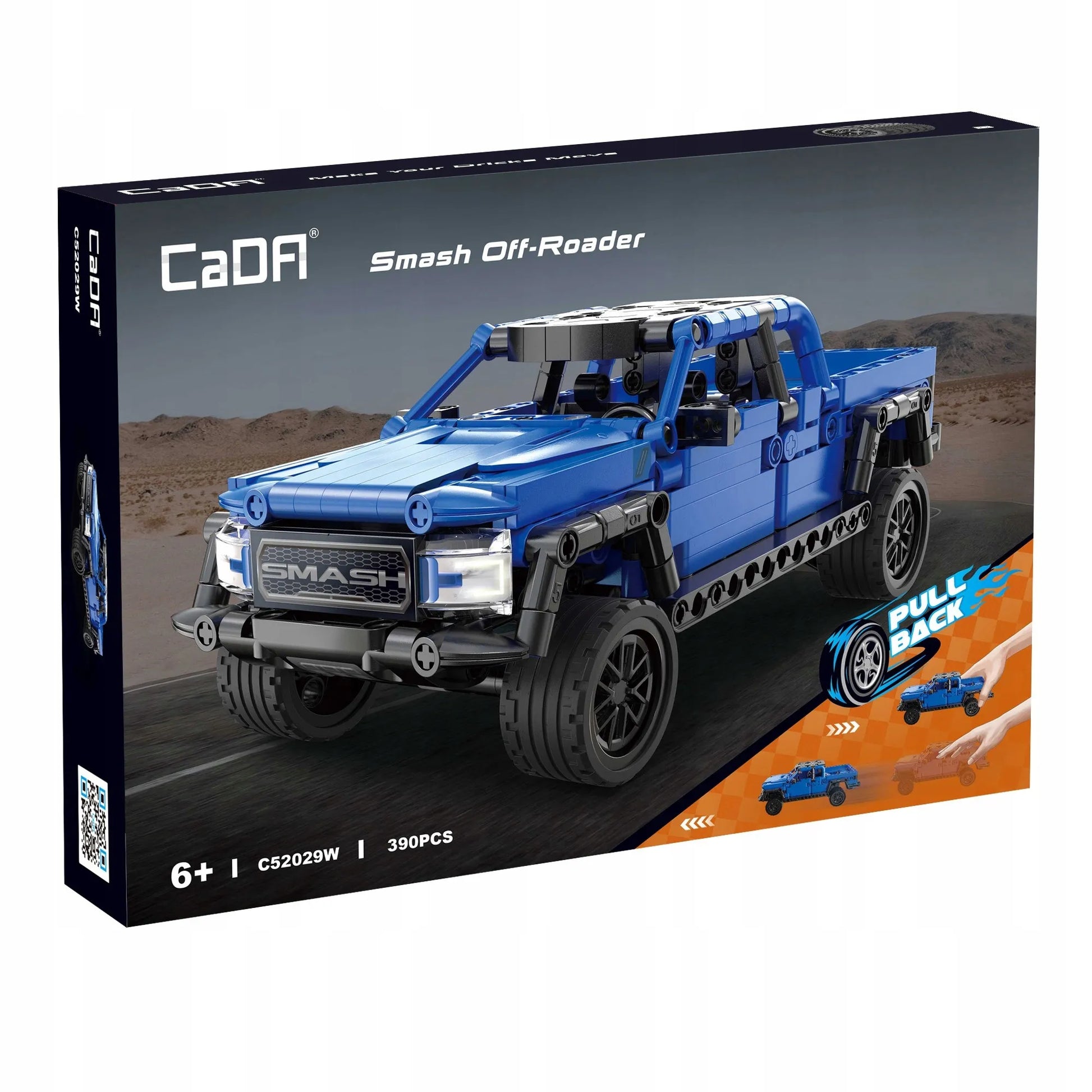 CaDA visureigis Off-Roader su Pull-Back pavara, 390 detalių