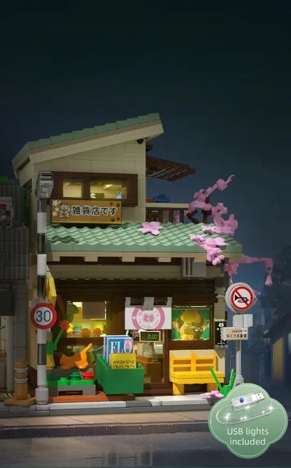 CaDA japoniško stiliaus parduotuvės konstravimo rinkinys su „Kitty“ figūrėle ir LED apšvietimu, 921 detalė