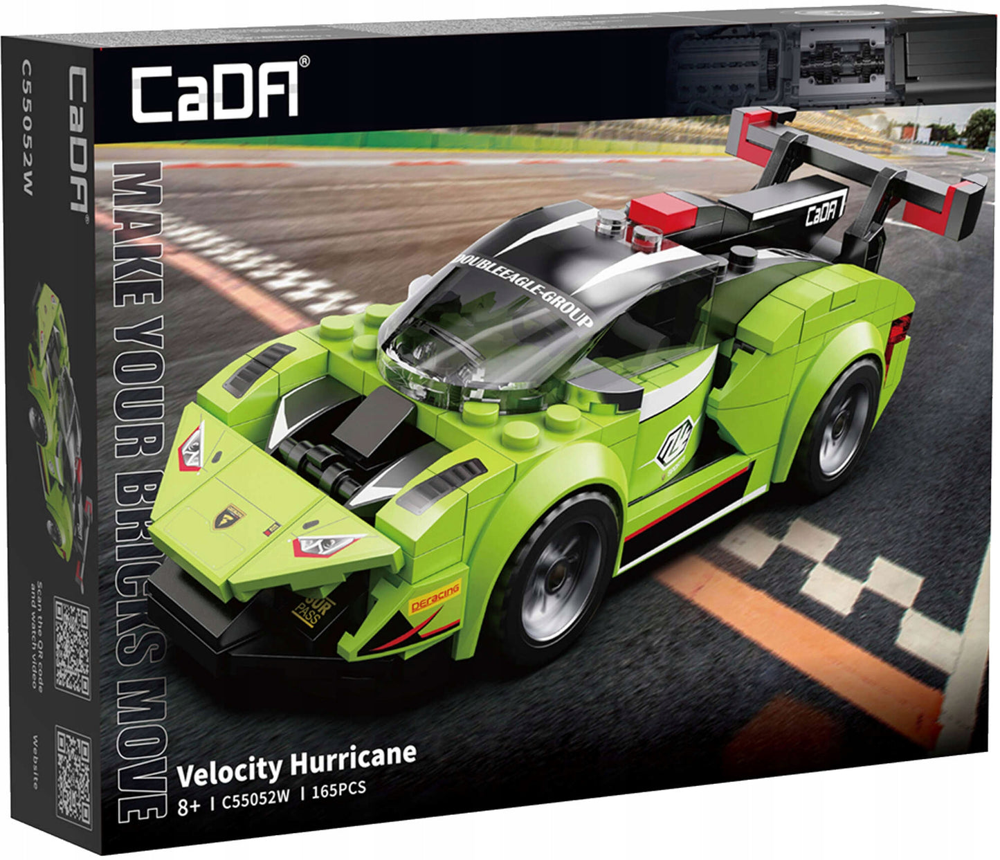 CADA konstrukcinių kaladėlių rinkinys VELOCITY HURRICANE 165 elementai