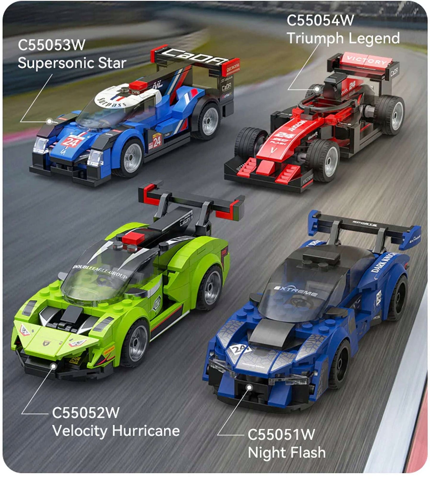 CADA konstrukcinių kaladėlių rinkinys VELOCITY HURRICANE 165 elementai