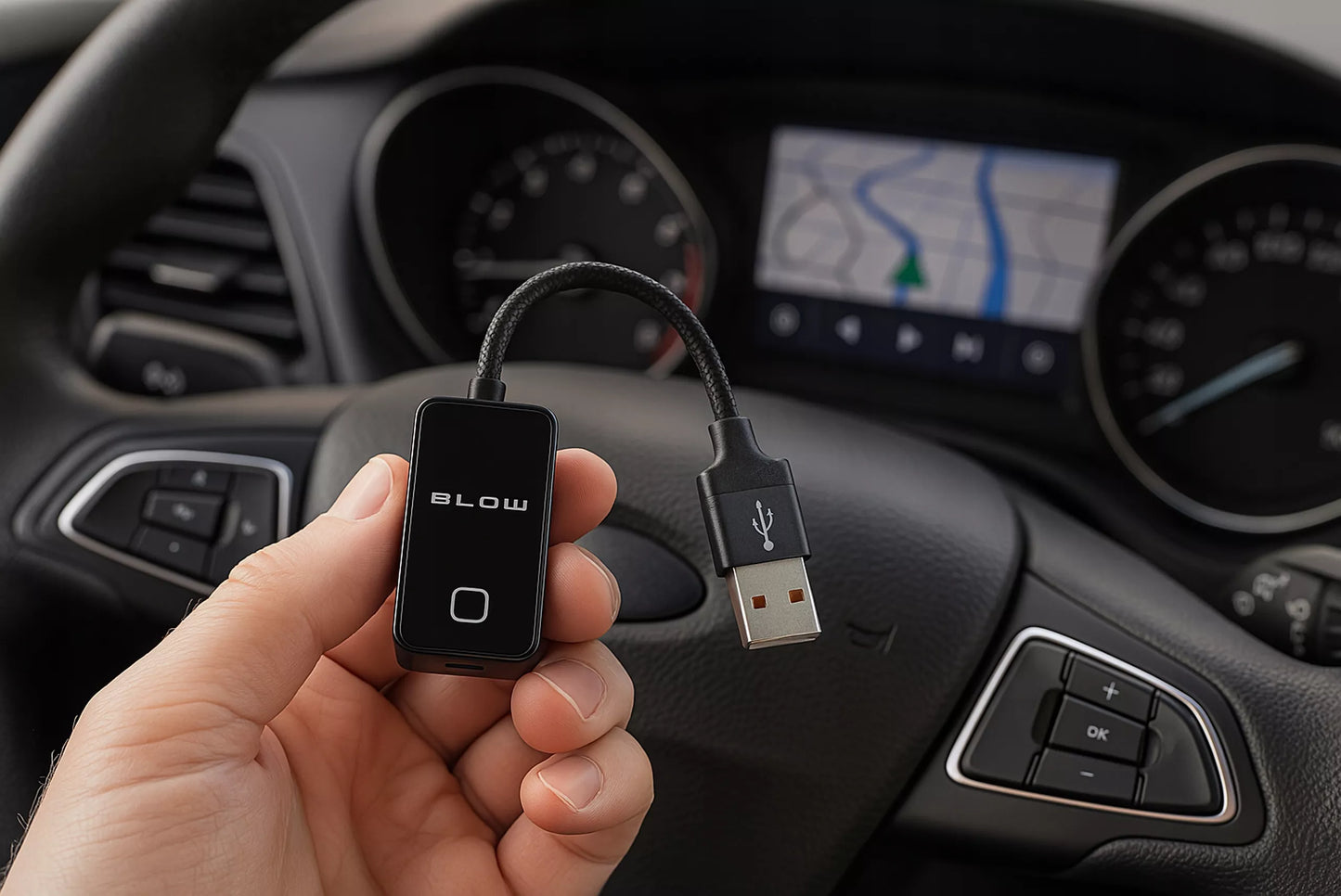 Belaidis CarPlay adapteris – Android Auto, WiFi, Bluetooth, USB 2 viename modulis