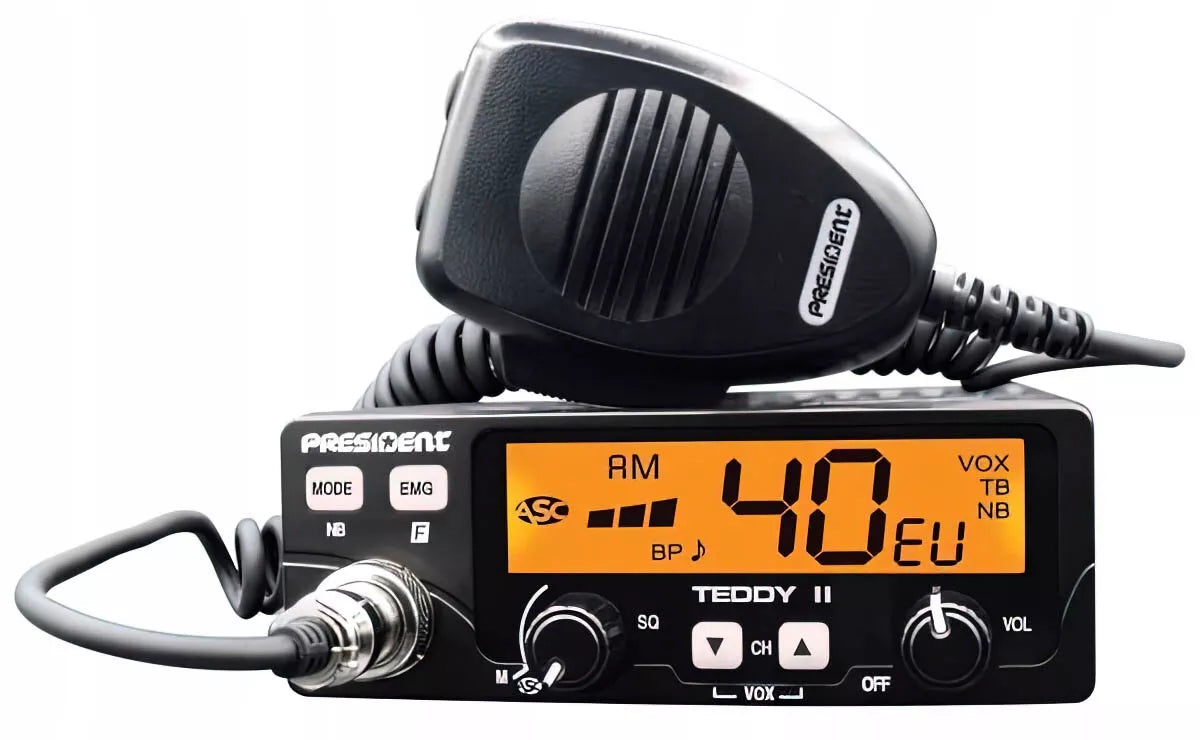 CB RADIJAS PRESIDENT TEDDY II ASC + Antena Hustler