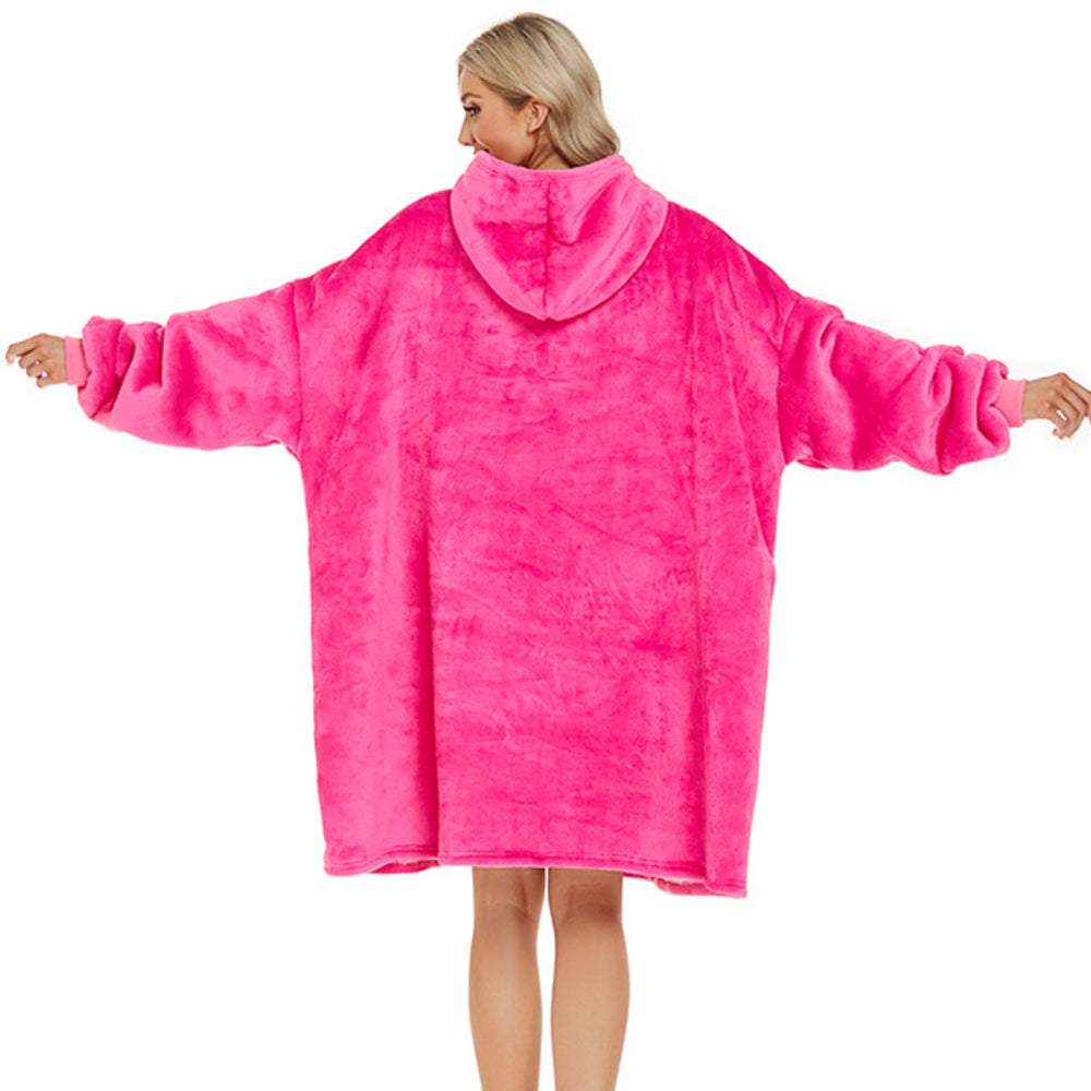 Šiltas pledo-megztinis storas šiltas pledas su rankovėmis oversize 2in1 chalatas TV pledas