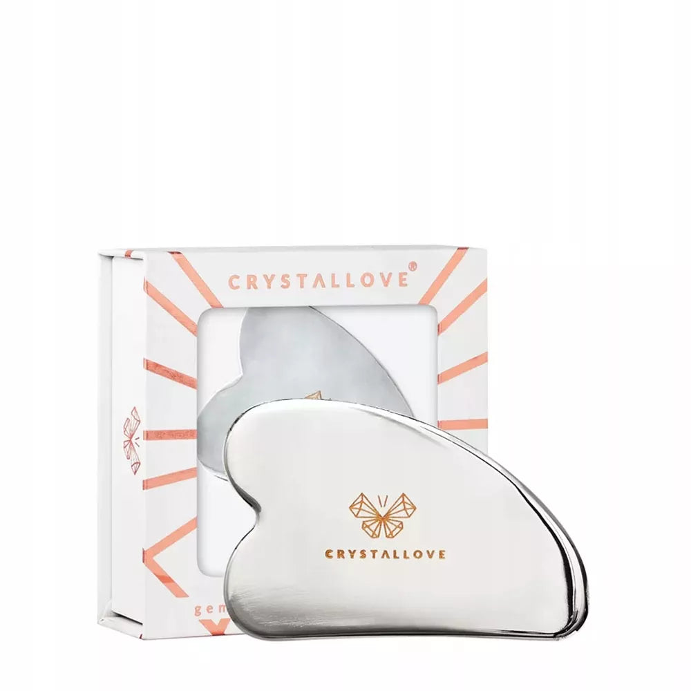 CRYSTALLOVE Atšaldantis ledo gua sha – gua sha veido masažo plokštelė pagaminta iš nerūdijančio plieno