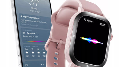 Moteriškas smartwatch Cubot U1 AI – sportinis, pulso matuoklis, skambučiai, atsparus vandeniui