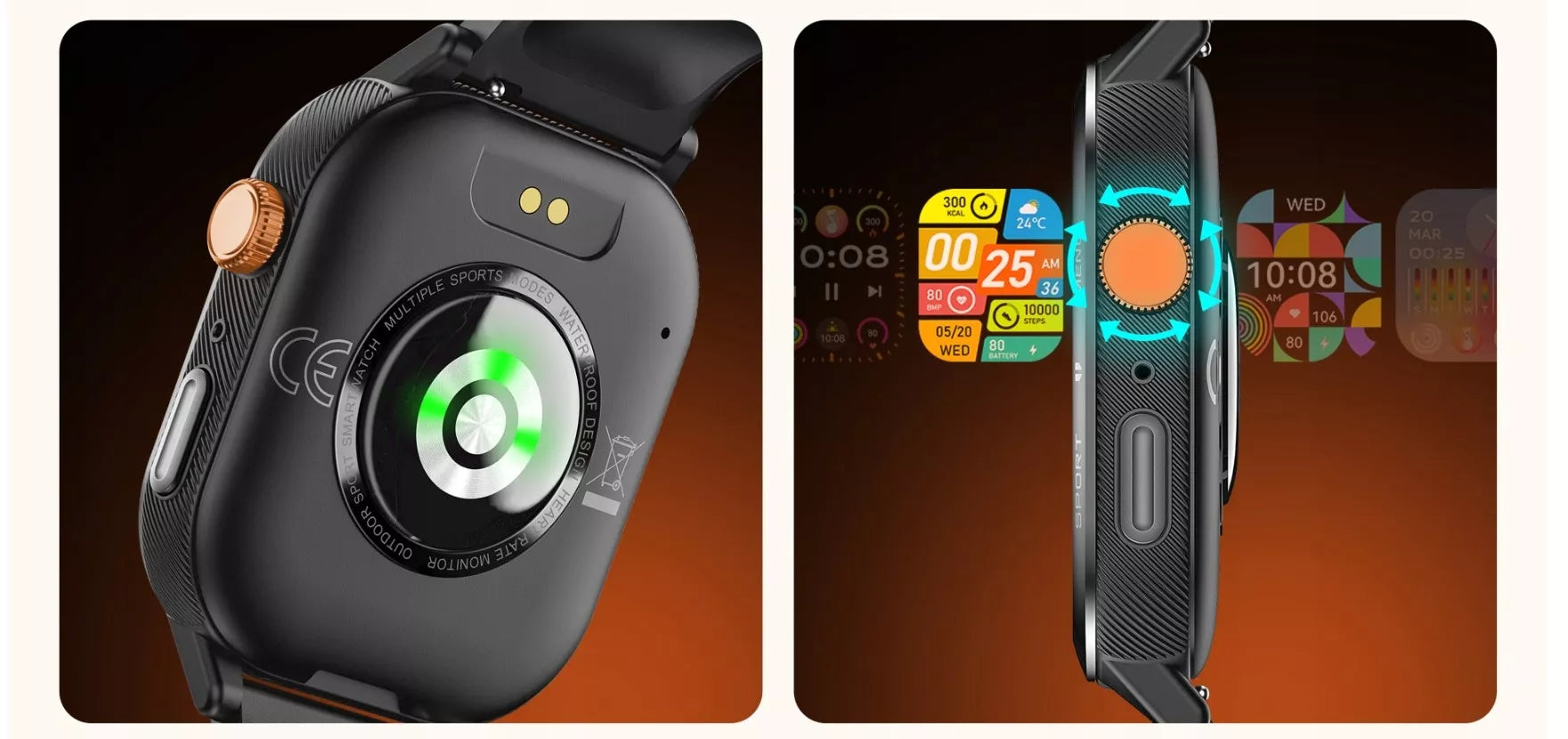 Moteriškas smartwatch Cubot U1 AI – sportinis, pulso matuoklis, skambučiai, atsparus vandeniui