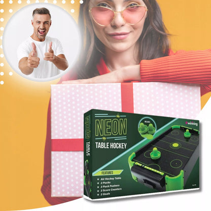 Oro ritulio stalas su neoniniu apšvietimu – žaidimas vaikams, hokejus, dovanos idėja