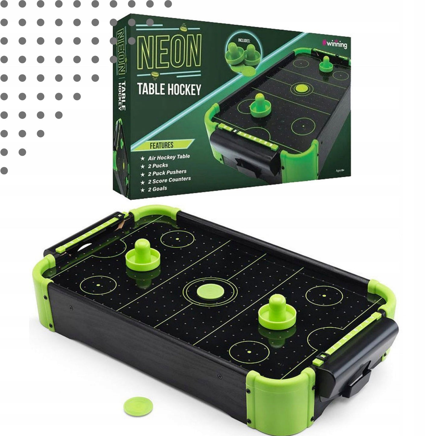 CYMBERGAJ Neoninis oro ritulio stalas žaidimas vaikams, hokejus, dovana berniukui