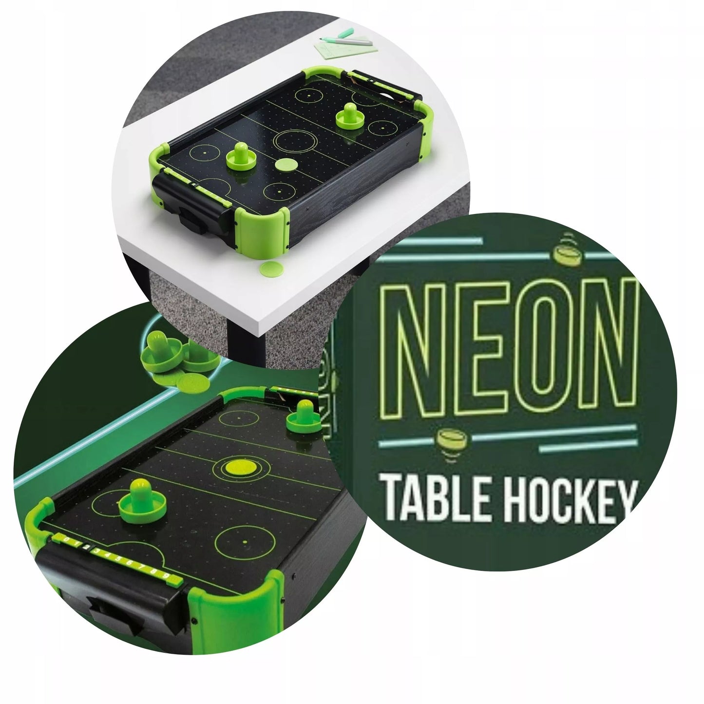 Oro ritulio stalas su neoniniu apšvietimu – žaidimas vaikams, hokejus, dovanos idėja