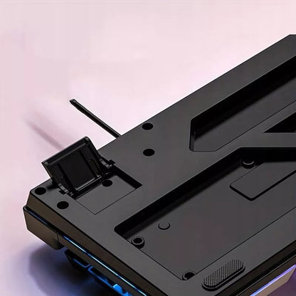JUODA KLAVIATŪRA SU RGB APŠVIETIMU ŽAIDĖJAMS GAMING LED JUODA