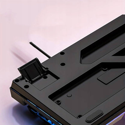 Juoda RGB žaidimų klaviatūra su LED apšvietimu žaidėjams + pelė dovanų