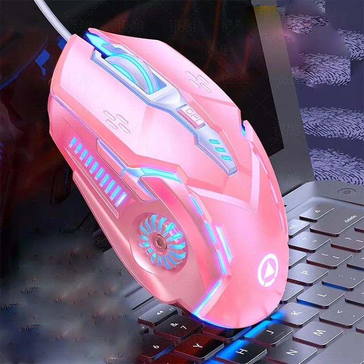 Juoda RGB LED žaidimų kompiuterinė pelė