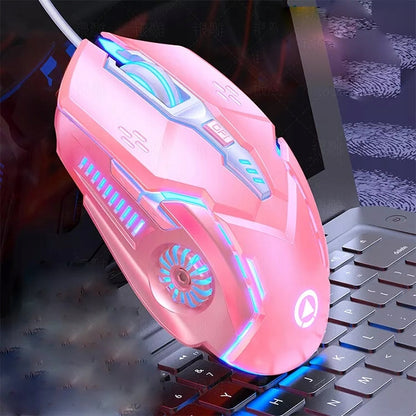 Juoda RGB LED žaidimų kompiuterinė pelė