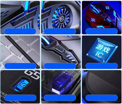 Juoda RGB LED žaidimų kompiuterinė pelė