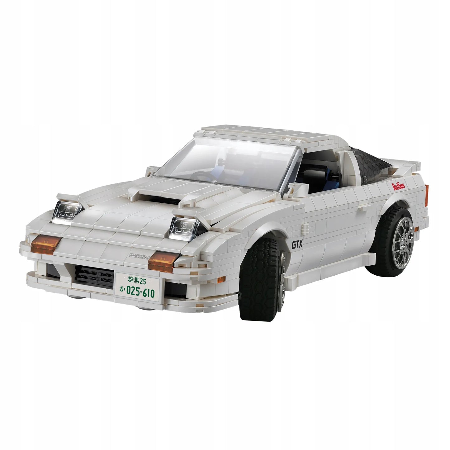 CaDA konstravimo kaladėlių rinkinys: balta Mazda RX-7 iš manga serijos Initial-D
