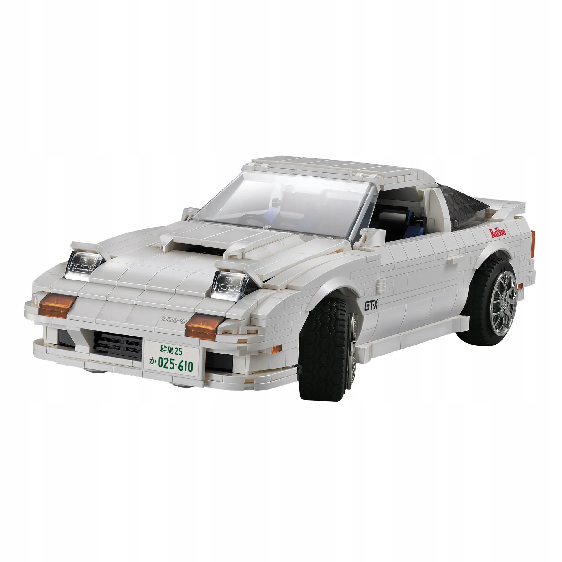 CaDA konstravimo kaladėlių rinkinys: balta Mazda RX-7 iš manga serijos Initial-D