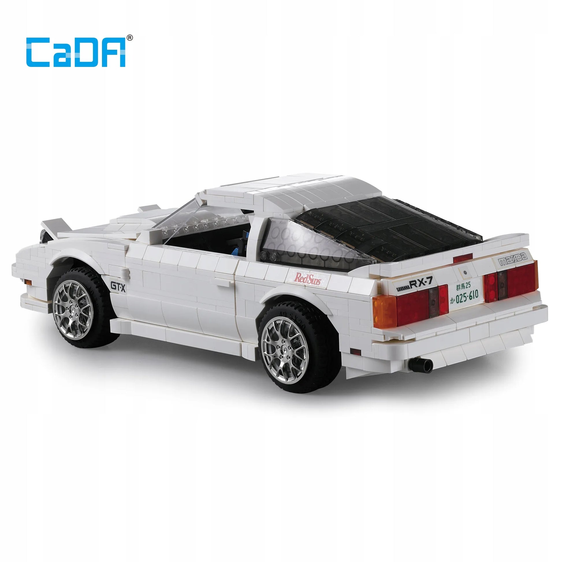 CaDA konstravimo kaladėlių rinkinys: balta Mazda RX-7 iš manga serijos Initial-D