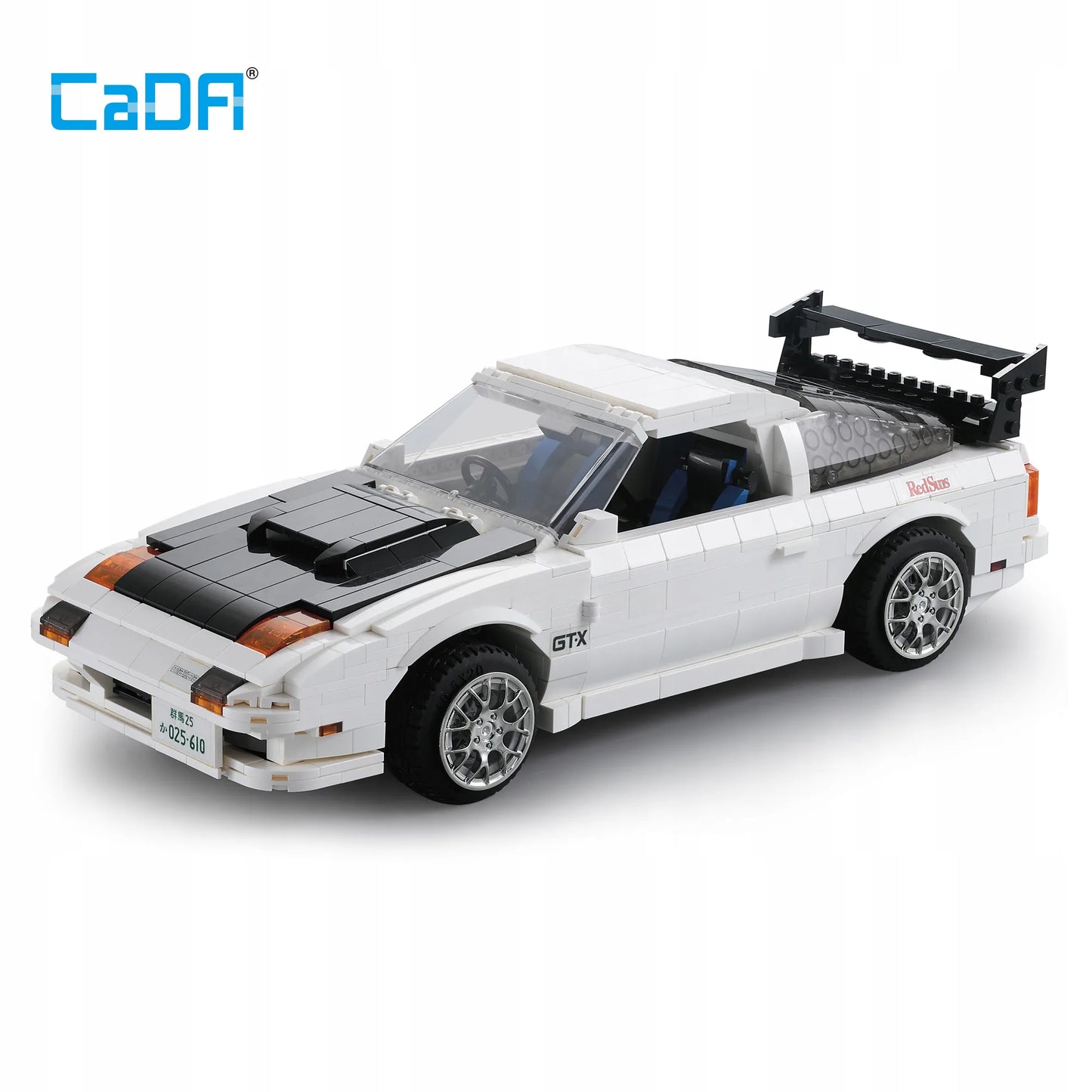 CaDA konstravimo kaladėlių rinkinys: balta Mazda RX-7 iš manga serijos Initial-D